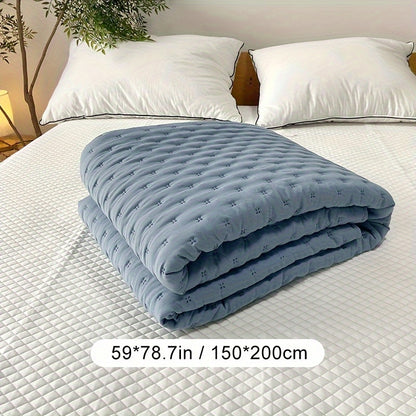 The Latest Ultrasonic Quilted Sandwich Thin Quilt Four Seasons Quilted Bed Cover Bed Sheet Double Solid Color