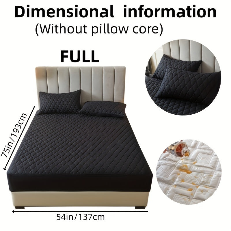 2/3pcs Two-Piece/Three-Piece Multi-Color Waterproof Fitted Sheet Set Waterproof Mattress Protector Fitted Sheet and Pillowcase Set Anti-slip Full Cover Protection Cover