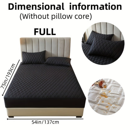 2/3pcs Two-Piece/Three-Piece Multi-Color Waterproof Fitted Sheet Set Waterproof Mattress Protector Fitted Sheet and Pillowcase Set Anti-slip Full Cover Protection Cover
