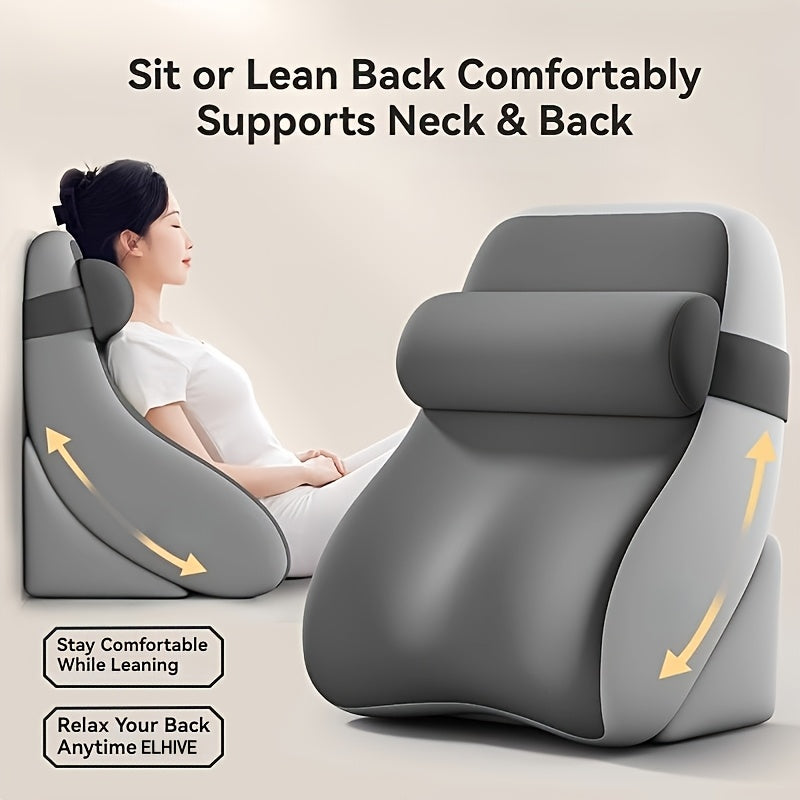 Adjustable Backrest Support Pillow for Sitting or Leaning, Ergonomic Cushion for Reading, Resting and Relaxing at Home, Soft Neck & Lower Back Support, Multi-Angle Design for Comfortable Lounge Seating