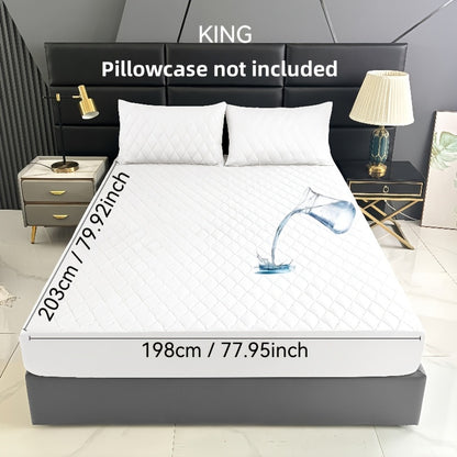 1pc Premium Ultra Soft Quilted Fitted Sheet, Liquid Resistant, Solid Color Mattress Protector, All Season for Bedroom Hotel Dorm Single And Double Beds (No Pillowcases)