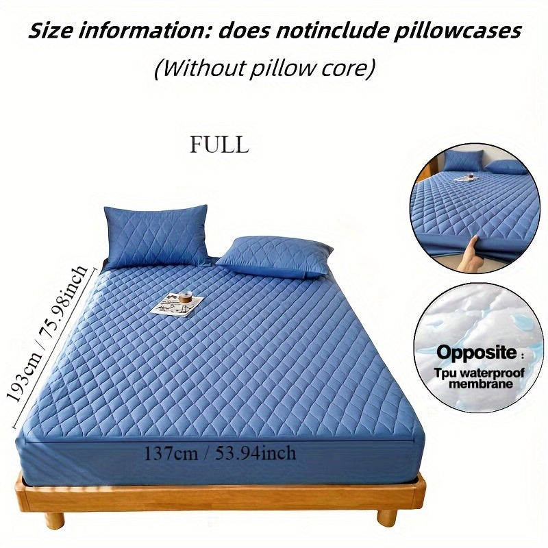 1pc Premium Ultra Soft Quilted Fitted Sheet, Liquid Resistant, Solid Color Mattress Protector, All Season for Bedroom Hotel Dorm Single And Double Beds (No Pillowcases)