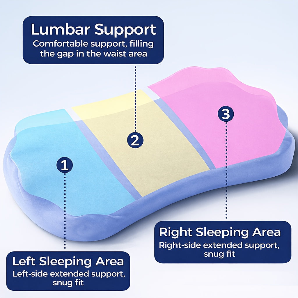 Adjustable Lumbar Pillow for Bed, Fills the Gap in the Waist, for Back & Side Sleepers