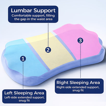 Adjustable Lumbar Pillow for Bed, Fills the Gap in the Waist, for Back & Side Sleepers
