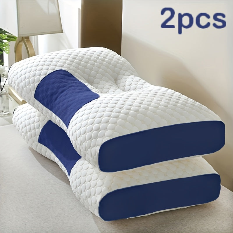 2-Pack Premium All-Season Neck Support Pillows, Breathable Sweat-Resistant Fabric, Ergonomic Contour for Side And Back Sleepers, Durable Non-Sag Core, Ideal for Bedroom, Living Room And Bedding Use
