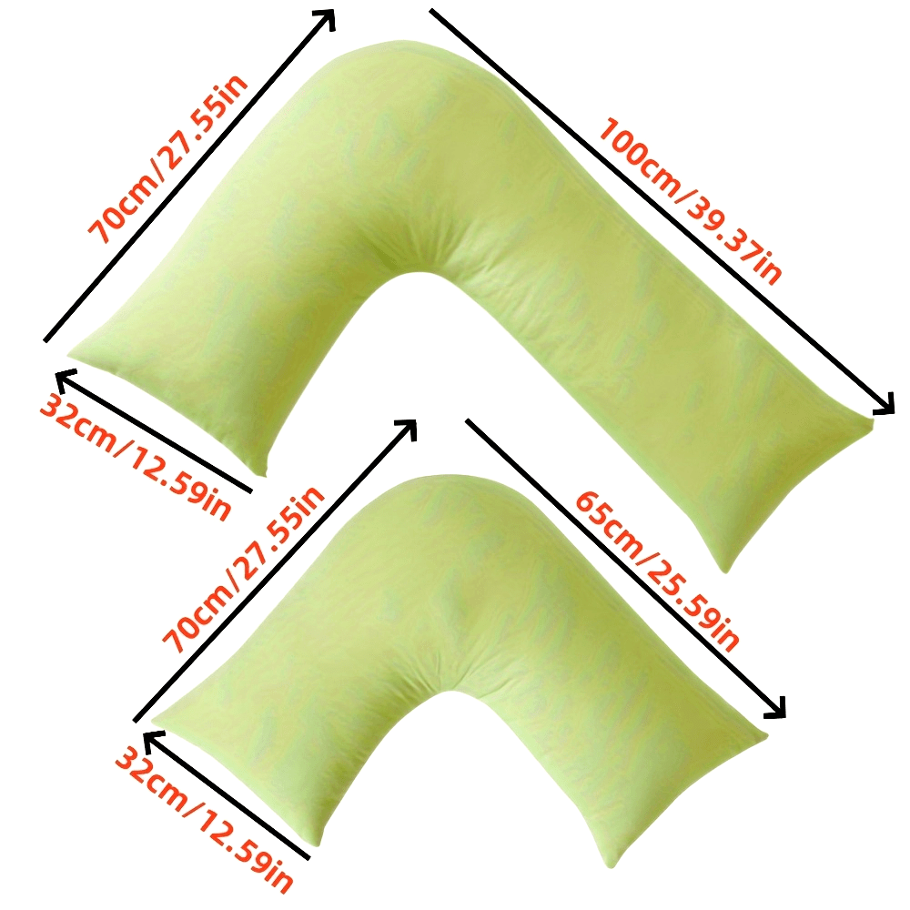 1pc Soft L-Shaped Body Pillow - Comfortable Sleeping & Support Cushion, Green with Washable Polyester Cover, Versatile for Home, Car, and Travel Use, Whole Body Support, Lightweight & Ergonomic Design, Pillows for Couc