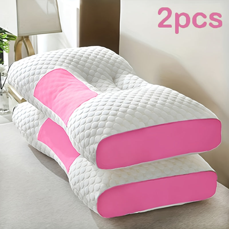 2-Pack Premium All-Season Neck Support Pillows, Breathable Sweat-Resistant Fabric, Ergonomic Contour for Side And Back Sleepers, Durable Non-Sag Core, Ideal for Bedroom, Living Room And Bedding Use