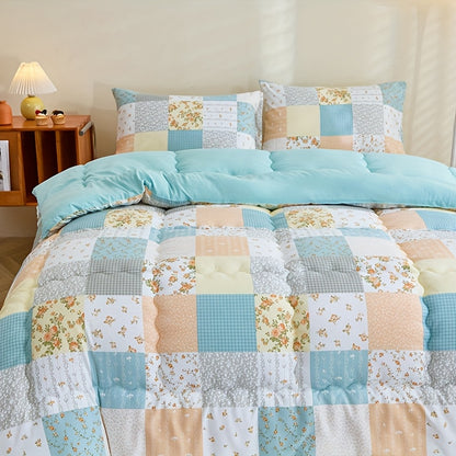[Bohemian Comforter Set] 3pcs Set with Bohemian Style Pattern, Simple AB-Version Color Blocking Technique, Reactive Printing on Ultra-Soft Skin-Friendly Fabric, Suitable for Bedrooms, Guest Rooms, and Travel Gifts - Thick Comforter Set