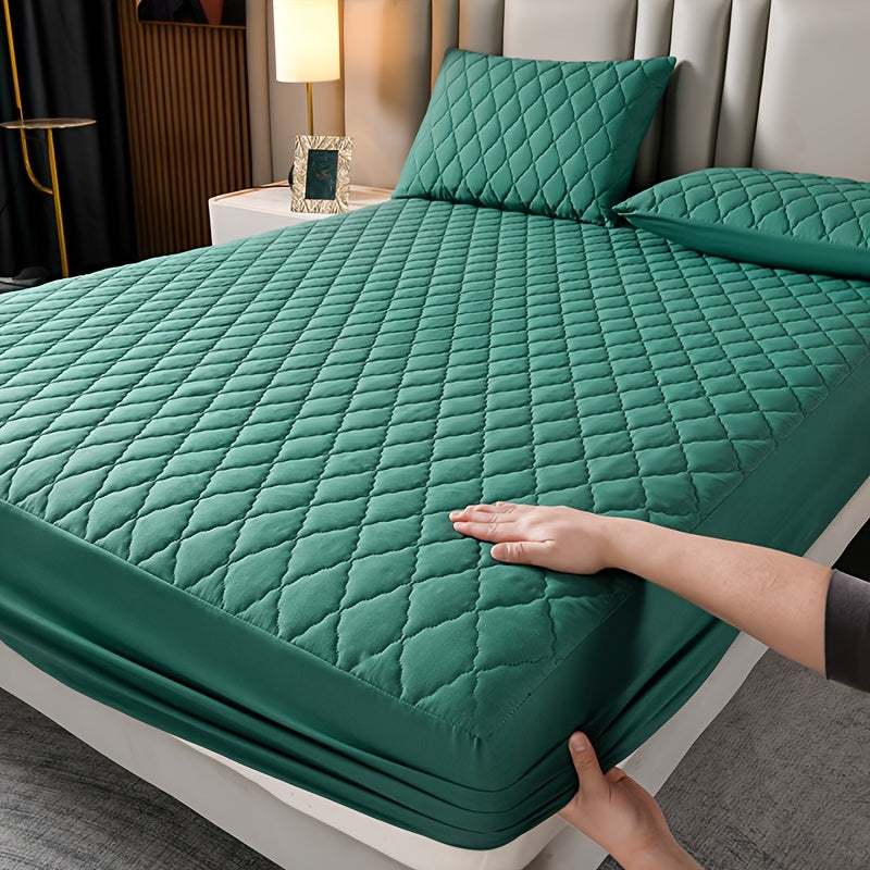 1pc Guaranteed High Quality Fitted Sheet Mattress Protector: Deep Pocket, Heavy Duty, Silent Comfort (Machine Washable)