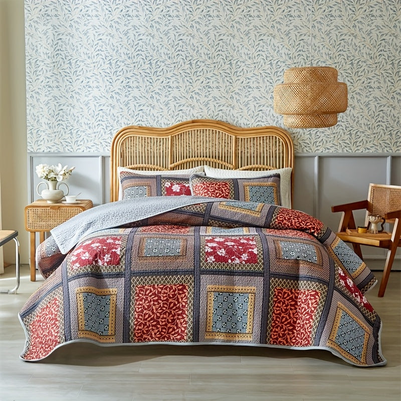 3pcs Luxury American Bedspread Set Ultra Soft Quilt, Moisture Wicking, Breathable, Hypoallergenic Double Sided Quilted Bed Cover Easy Care, Durable, Stylish And Convenient Bedding, Perfect for Bedroom, Living Room, Hotel