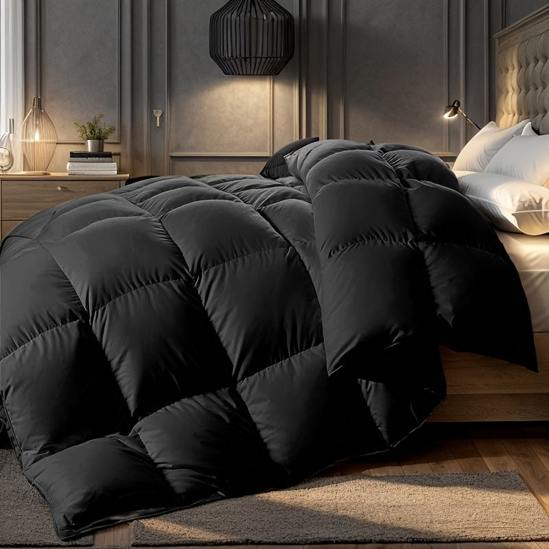 Premium Goose Down Comforter- All Season Duvet Insert - Luxurious Fluffy Hotel Style Bedding Comforter Ultra Soft 100% Cotton Cover with 8 Durable Corner Tabs Enjoy A Comfortable Touch Like Clouds Premium Baffle Box And Exquisite Double Stitching