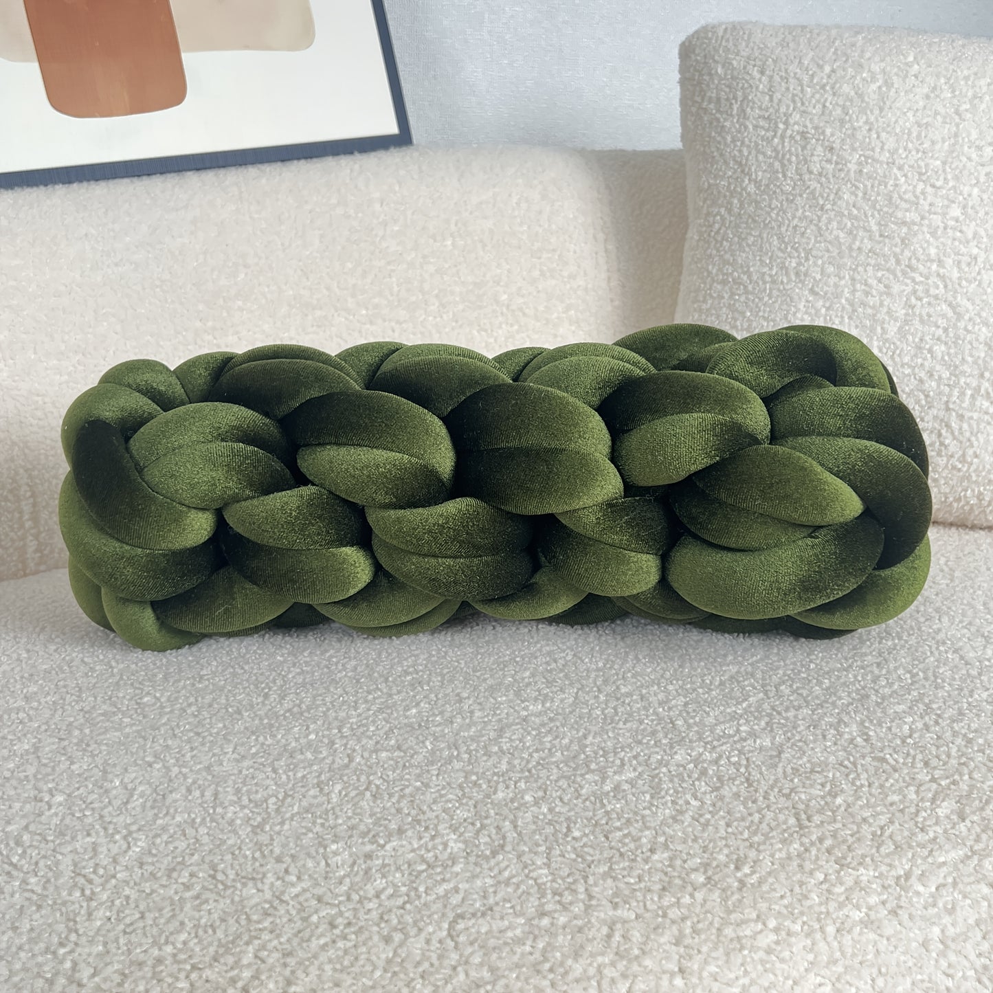 1pc Modern Handmade Home Throw Pillow, Creative Spandex Twisted Cornrow Cushion, Suitable for Bedroom, Sofa, Living Room, Bed, Office