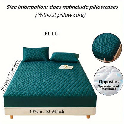 1pc Premium Ultra Soft Quilted Fitted Sheet, Liquid Resistant, Solid Color Mattress Protector, All Season for Bedroom Hotel Dorm Single And Double Beds (No Pillowcases)