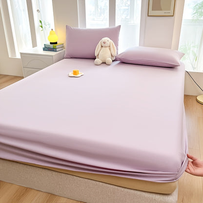 1pc Soft Fitted Sheet, Deep Pocket Mattress Cover, Ultra-Soft Breathable Noiseless Non-Slip Thin Mattress Protector, Machine Washable for 6-11" Mattress (Twin/Full/Queen/King)
