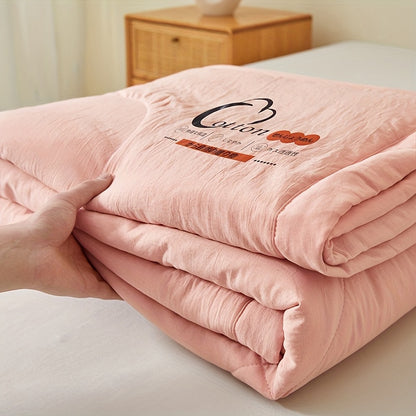 Japanese Super Soft Summer Cooling Quilt - Breathable Air Conditioning Blanket, Machine Washable All-Season Bedspread for Bedroom/Guest Room, Plain Color Stitched Design, Perfect Gift (No Pillow)