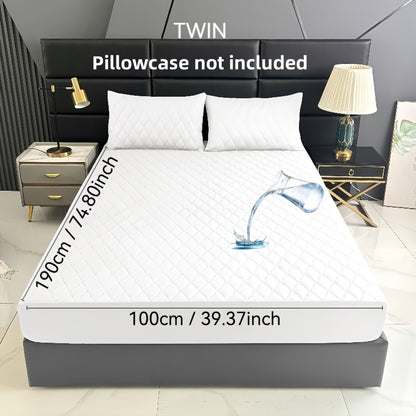 1pc Premium Ultra Soft Quilted Fitted Sheet, Liquid Resistant, Solid Color Mattress Protector, All Season for Bedroom Hotel Dorm Single And Double Beds (No Pillowcases)