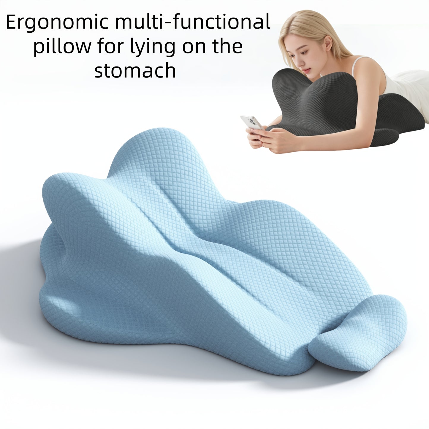 Multi-Use Breathable Stomach Sleep Pillow- Office/School/Car Nap Support, Neck And Shoulder Comfort, Lightweight Portable Design, Durable Washable Cover- Perfect Gift for Travelers And Yoga Enthusiasts