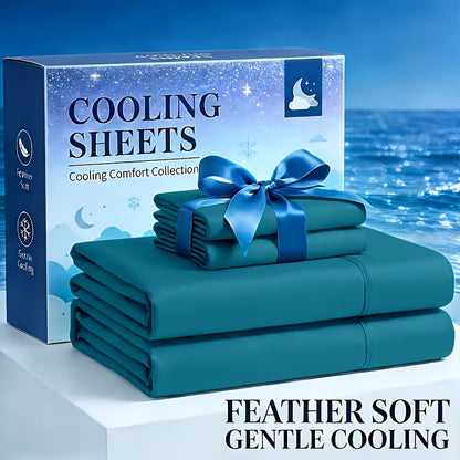 4pcs Cooling Bamboo Fiber Fitted Sheet Set, Children's 4000 TC Extra Deep Pocket 20-inch Sheet, Luxurious Soft Hotel-style Cooling Sheet Set, Suitable for People Who Are Sensitive to Heat, Wrinkle-resistant And Shrink-resistant, Includes Fitted