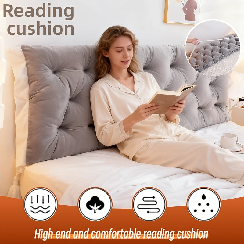 (All Seasons) Fresh Brushed No-Wash Double Backrest, Easy Reading Pillow - Ergonomic Neck And Back Support, Comfortable Reading Nook Essential, Relieves Neck And Back Fatigue, Lightweight Backrest, Suitable for Bed/Chair/Bay Window