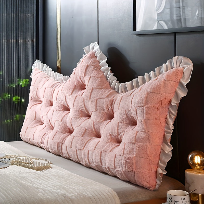 Luxurious Princess Crown Waist Support Pillow - Soft, Comfortable Cushion for Bedroom & Living Room | Ideal for Single to King Size Beds, Sofas, and Outdoor Furniture | Bohemian Style with Ruffle Trim | Hand Wash Only