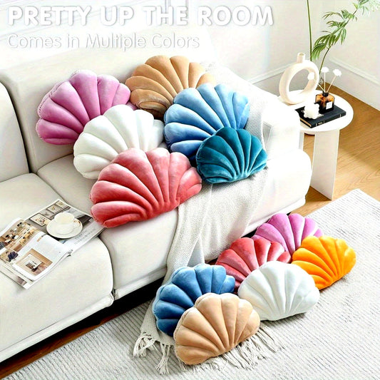 Soft & Plush Shell Pattern Throw Pillow - Versatile Decorative Cushion for Sofa and Bed, Machine Washable - Ideal for Christmas, Thanksgiving, Halloween, New Year, Weddings, and Home Decor
