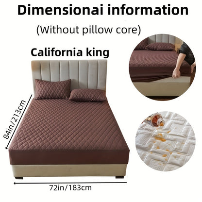 2/3pcs Two-Piece/Three-Piece Multi-Color Waterproof Fitted Sheet Set Waterproof Mattress Protector Fitted Sheet and Pillowcase Set Anti-slip Full Cover Protection Cover