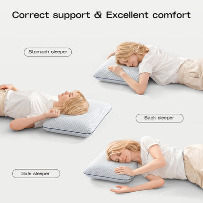 1pc Slow Rebound Pillow, Deep Sleep Pillow to Protect the Cervical Spine and Assist Sleep for Adults, Modern Leisure Bread Double-sided Pillow, Zero Foam Sponge Pillow.