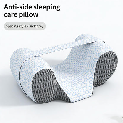 Ergonomic Anti-neck-roll Side Sleeper and Back Sleeper Pillow, Smooth Ice-sense Fabric Cervical Support Pillow, Sleep Massage Pillow, Withable Machine Washable Pillowcase, to Help You Sleep Comfortably and Conveniently