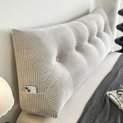 1pc Plush Large Pillow, Bedhead Cushion, Wedge-Shaped Velvet Cushion, Thick And Warm, with Fine Fabric, Utilized for Relaxation on The Bedhead Or Sofa
