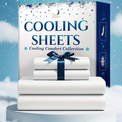 4pcs Cooling Bamboo Bed Sheet Set, Kids 4000 TC Extra Deep Pocket 20 Inch Bed Sheet, Luxury Soft Hotel & Cooling Sheet Set For Hot Sleepers, Wrinkle & Shrink Resistant, Fitted Sheet+Flat Sheet+Pillowcases, Twin/ Full/ Queen/ King, Best Summer Choice