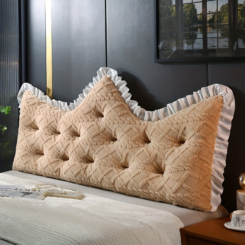 Luxurious Princess Crown Waist Support Pillow - Soft, Comfortable Cushion for Bedroom & Living Room | Ideal for Single to King Size Beds, Sofas, and Outdoor Furniture | Bohemian Style with Ruffle Trim | Hand Wash Only