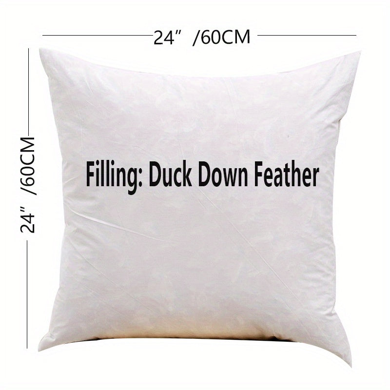 1pc Pure Down Feathers Pillow For Recliner, Bed Sofa Couch Decor, Square Pillow Home Decor
