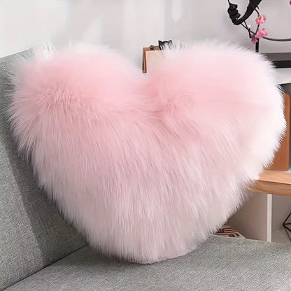 Nordic Style Long Plush Throw Pillow, Suitable for Sofa And Bed, Easy Modern Design with Heart-Shaped Trendy Pillow Including Insert