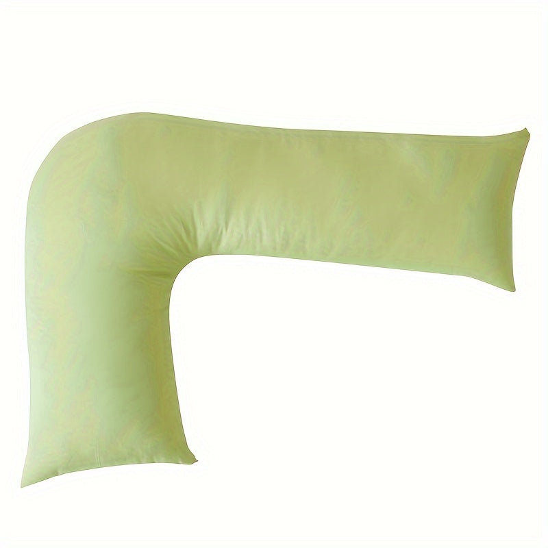 1pc Soft L-Shaped Body Pillow - Comfortable Sleeping & Support Cushion, Green with Washable Polyester Cover, Versatile for Home, Car, and Travel Use, Whole Body Support, Lightweight & Ergonomic Design, Pillows for Couc