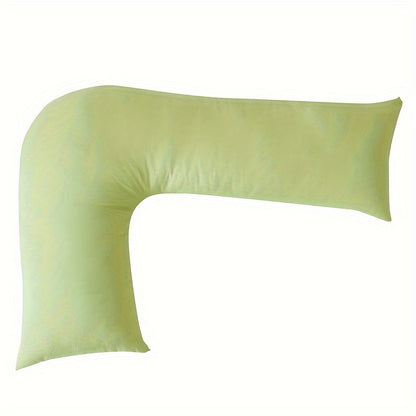 1pc Soft L-Shaped Body Pillow - Comfortable Sleeping & Support Cushion, Green with Washable Polyester Cover, Versatile for Home, Car, and Travel Use, Whole Body Support, Lightweight & Ergonomic Design, Pillows for Couc