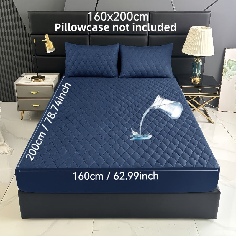 1pc Premium Ultra Soft Quilted Fitted Sheet, Liquid Resistant, Solid Color Mattress Protector, All Season for Bedroom Hotel Dorm Single And Double Beds (No Pillowcases)