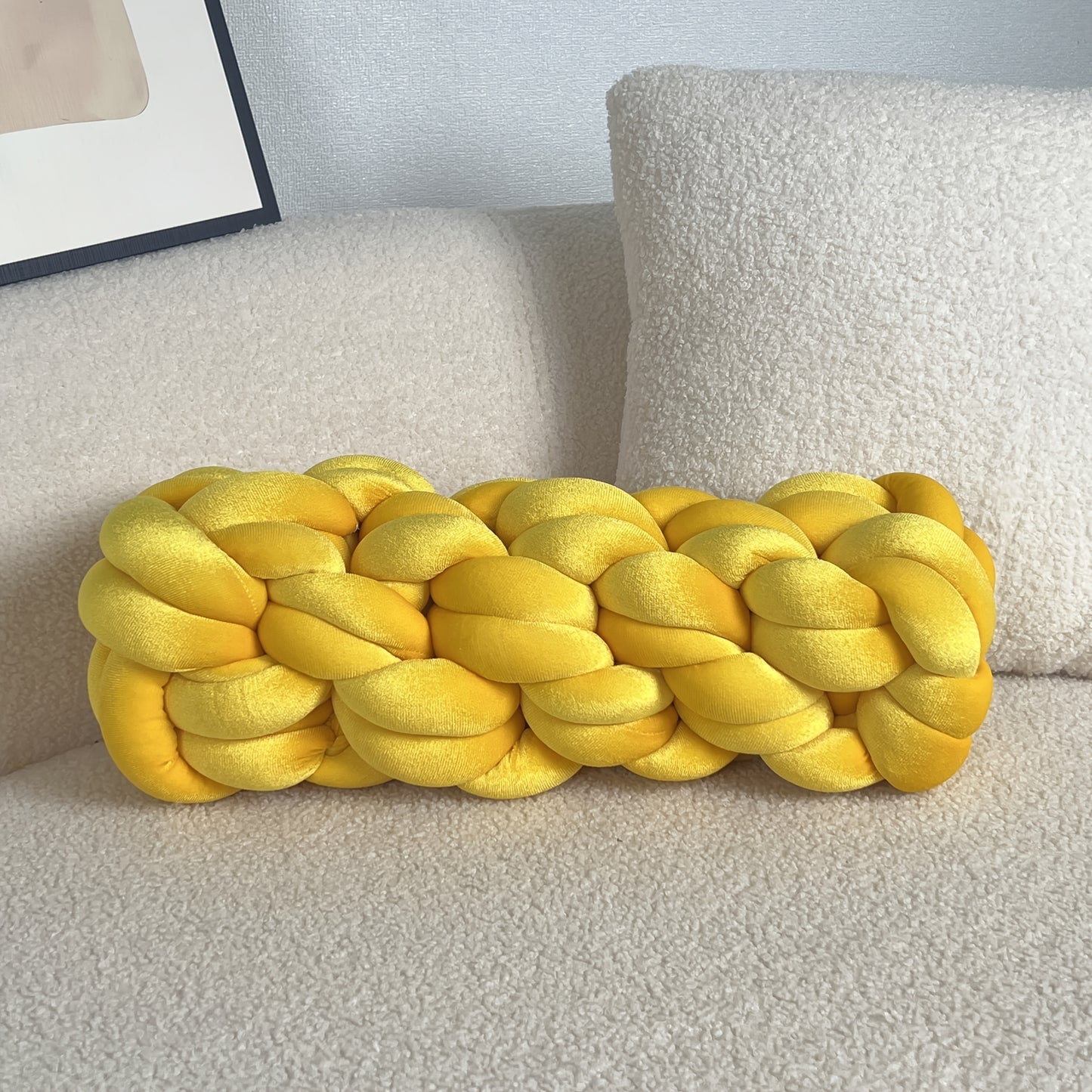 1pc Modern Handmade Home Throw Pillow, Creative Spandex Twisted Cornrow Cushion, Suitable for Bedroom, Sofa, Living Room, Bed, Office