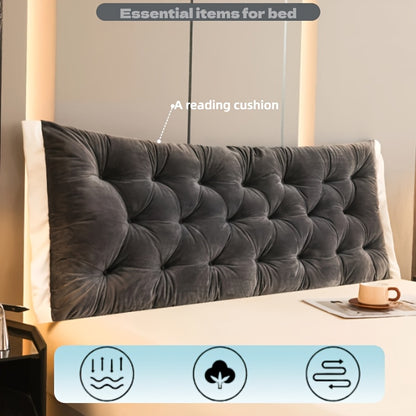 (All Seasons) Fresh Brushed No-Wash Double Backrest, Easy Reading Pillow - Ergonomic Neck And Back Support, Comfortable Reading Nook Essential, Relieves Neck And Back Fatigue, Lightweight Backrest, Suitable for Bed/Chair/Bay Window