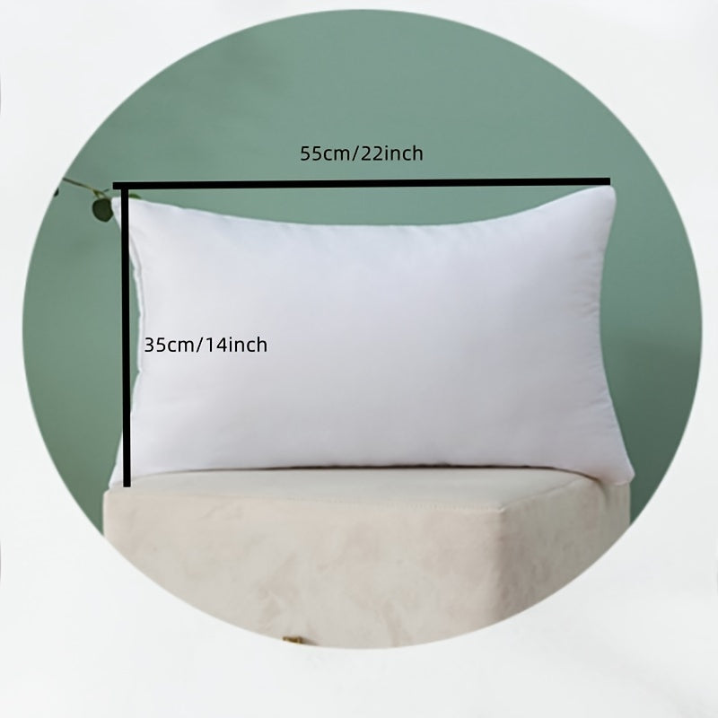 Soft & Fluffy White Throw Pillow Inserts - 12x20" & 14x22" Rectangle Cushion Fillers for Sofa, Bed, and Home Decor - Easy Care, Machine Washable