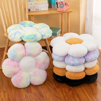 1pc Cozy Flower-Shaped Plush Pillow - Hypoallergenic, Allergy-Friendly Sofa &  Seat Cushion in Pastel Tie-Dye | Ideal for Home Decor, Birthday, Easter &  Gifts |,  Clean Only, Throw Pillows for Couch for Halloween and Christmas