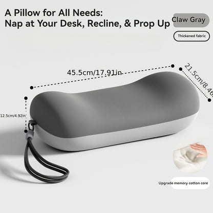 ELHIVE Cooling Memory Foam Nap Pillow for Office Desk, Ergonomic Face Down Pillow for Sleeping, No Numb Arms Design, Multi-functional Lumbar Support Cushion for Back & Waist, Portable Travel Pillow