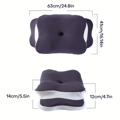 2-Height Adjustable Butterfly Neck Pillow - Super Breathable Cooling Fabric, Cervical Support for All Sleeping Positions, Deep Gray - Ideal Gift for Adults, Neck Pillow for Sleeping, Comfortable Sleep Aid