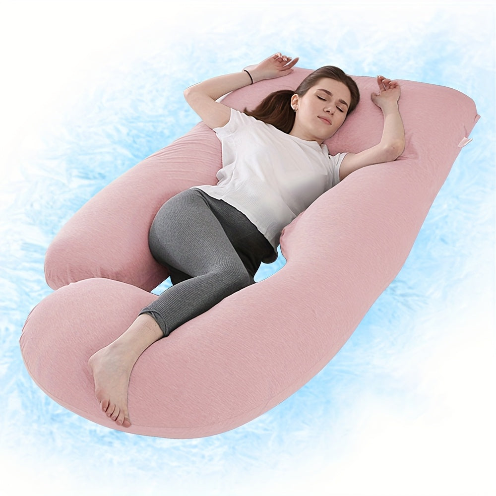 Pregnancy Pillow J Shaped Full Body Pillow with Velvet Cover, 60 Inches Maternity Pillow for Pregnant Women Back, Legs And Belly Support, As Halloween, Chrismas Gift