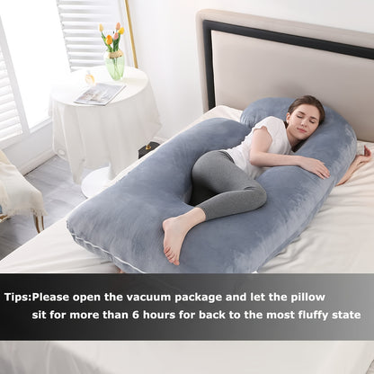 Pregnancy Pillow J Shaped Full Body Pillow with Velvet Cover, 60 Inches Maternity Pillow for Pregnant Women Back, Legs And Belly Support, As Halloween, Chrismas Gift