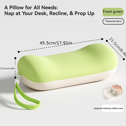 ELHIVE Cooling Memory Foam Nap Pillow for Office Desk, Ergonomic Face Down Pillow for Sleeping, No Numb Arms Design, Multi-functional Lumbar Support Cushion for Back & Waist, Portable Travel Pillow