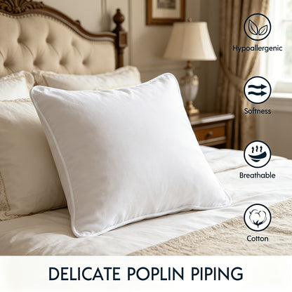 Pillow, 100% Cotton Throw Pillow Inserts, Premium Square Indoor Pillow Forms, Soft Couch & Bed Cushion Stuffer For Living Room, Bedroom, Home Decor, Suitable For Direct Use As A Pillow