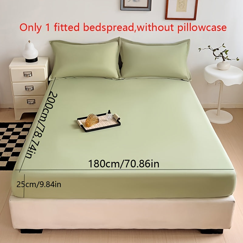 Solid Color Fitted Sheet, Soft, Skin-Friendly, and Breathable Bedding, Washable, Suitable for All Seasons, Hotel Mattress Protector. One Single Fitted Sheet, Pillowcases Not Included. Microfiber Brushed Finish Bed Sheet in Dark Blue