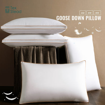 1pc Luxurious Goose Down Pillow Neck Pillows for Sleeping Bed Pillows Shell Down Proof King Queen Size