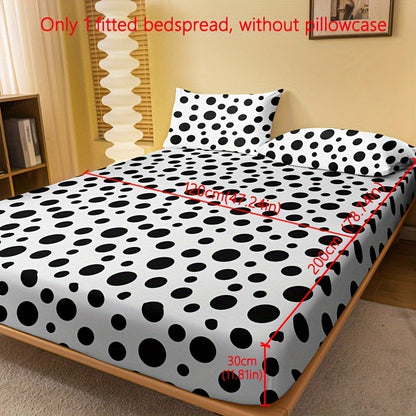 1pc Brushed Fitted Sheet, Soft Comfortable Geometric Pattern Bedding Fitted Sheet, for Bedroom, Guest Room, with Deep Pocket, Fitted Bed Sheet Only, Without Pillowcase