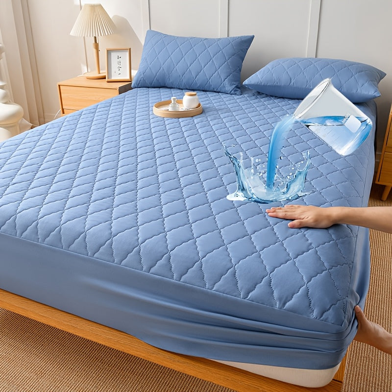1pc Guaranteed High Quality Fitted Sheet Mattress Protector: Deep Pocket, Heavy Duty, Silent Comfort (Machine Washable)